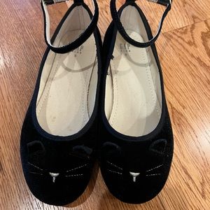 Gap Kids Black Velvet Ballerina Flats